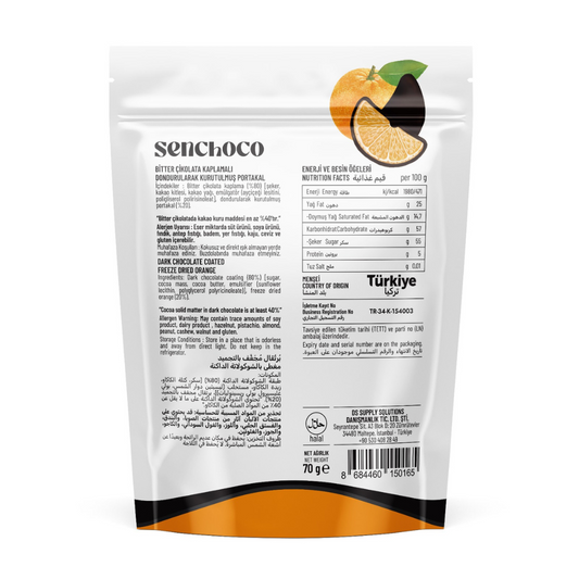 Bitter Çikolata Kaplı Dondurularak Kurutulmuş Portakal