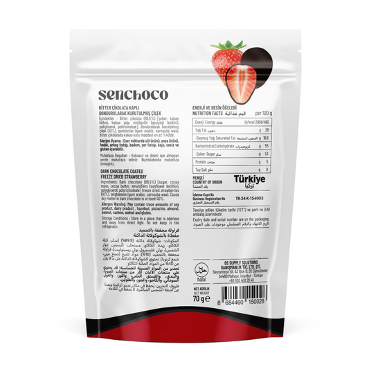 Bitter Çikolata Kaplı Dondurularak Kurutulmuş Çilek